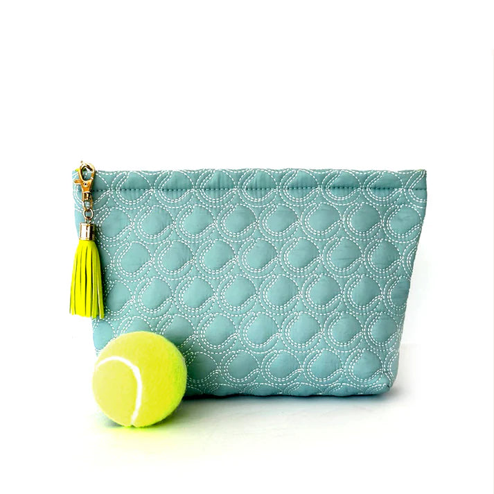 Courtgirl Quilted Tennis Pouch – Travel Bag with Tennis Ball Pattern