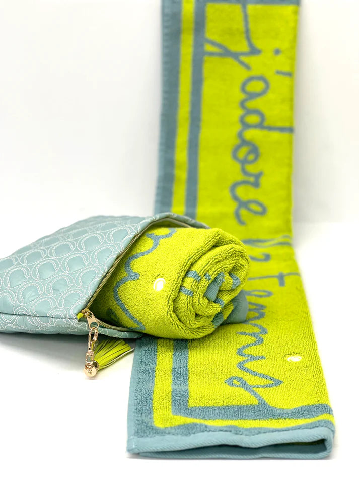 Courtgirl Quilted Tennis Pouch – Travel Bag with Tennis Ball Pattern