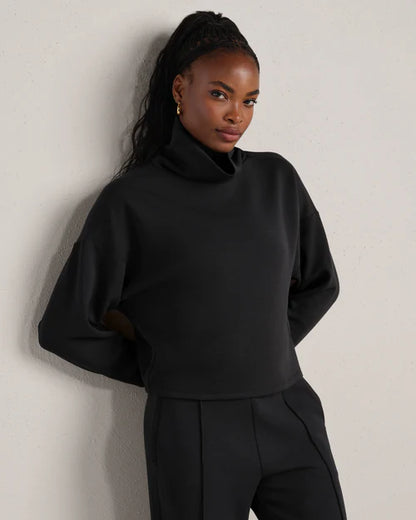 Rhone DreamGlow™ Mock Neck — Cropped Boxy Pullover